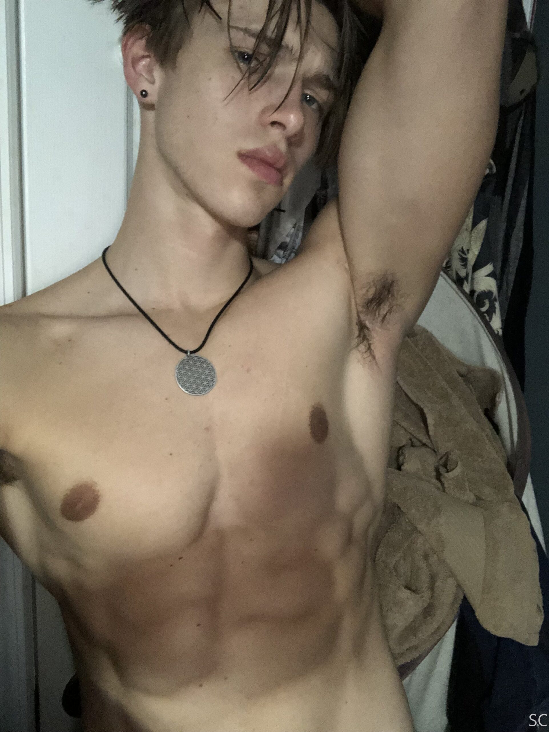 Benevolent wanking off hot teen Chase Stobbe masturbating
