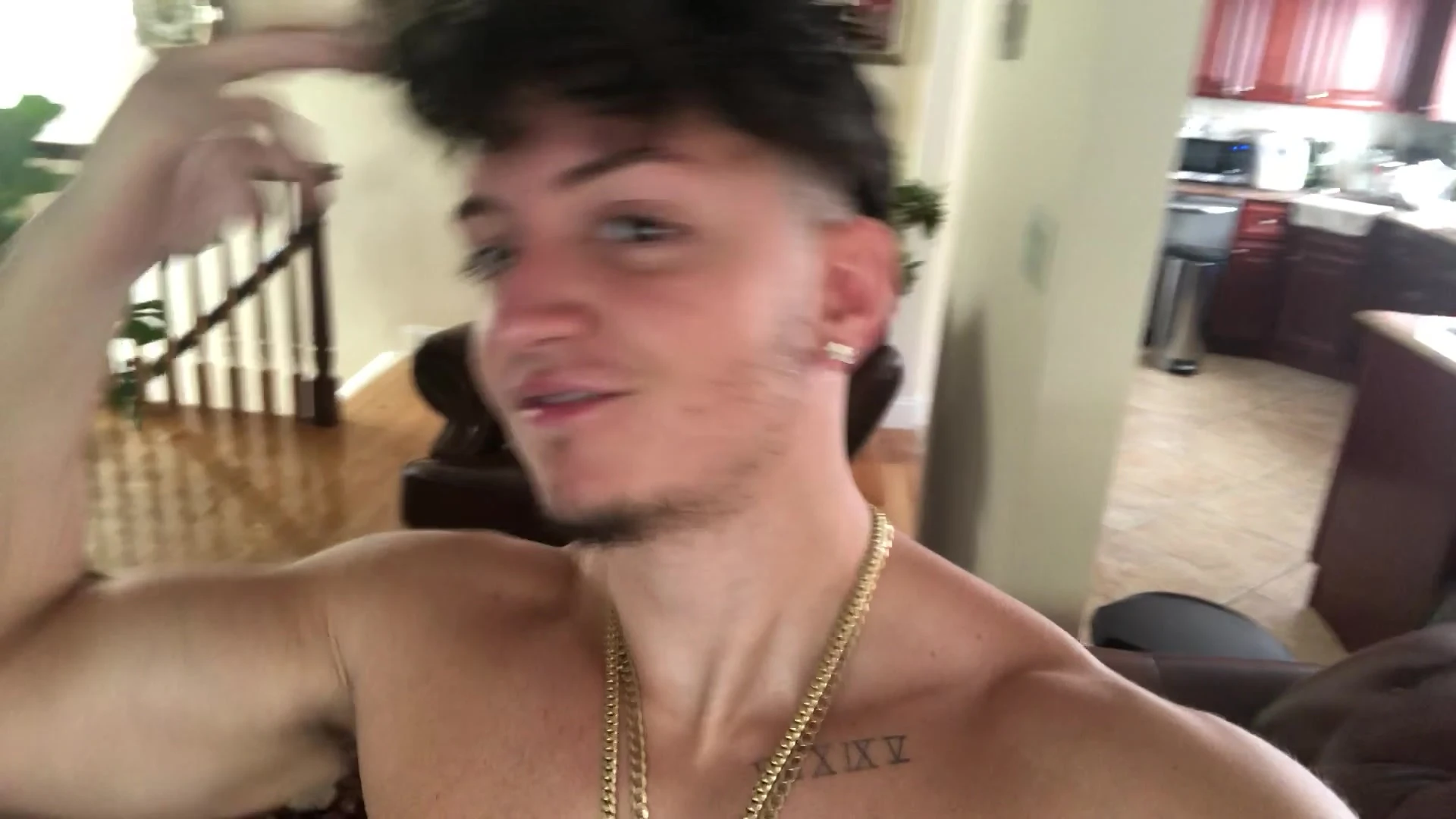 male bimbo jerking off verbal captainflex big pecs