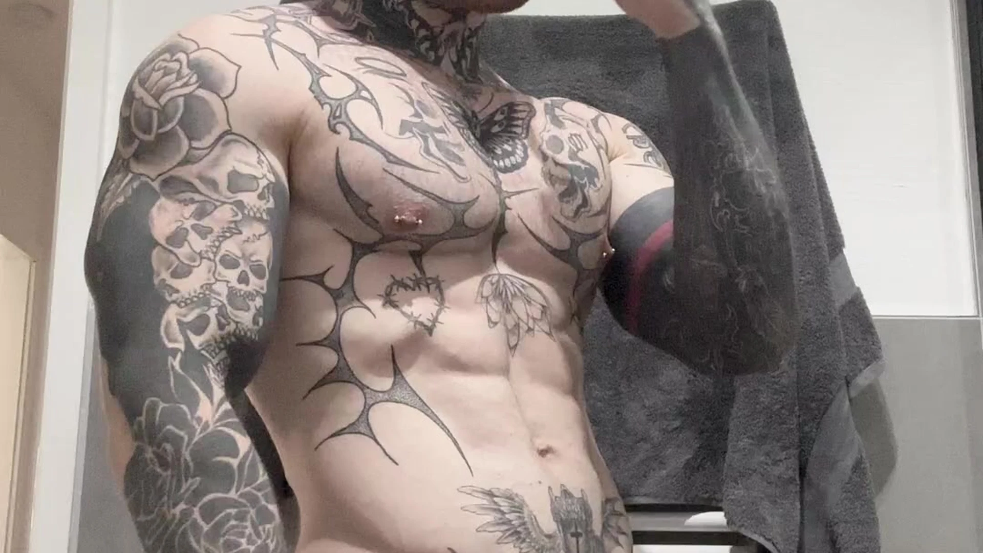 Empowered inked sonofbaki hunk Exposed