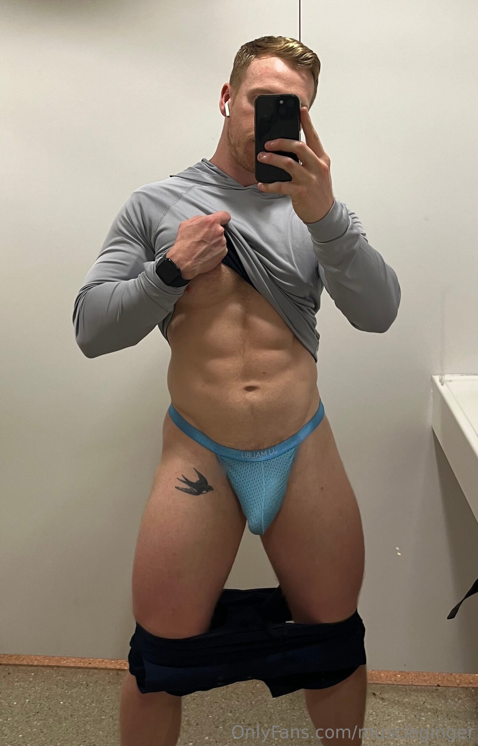 Confident  breeding Muscleginger nude EXPOSED