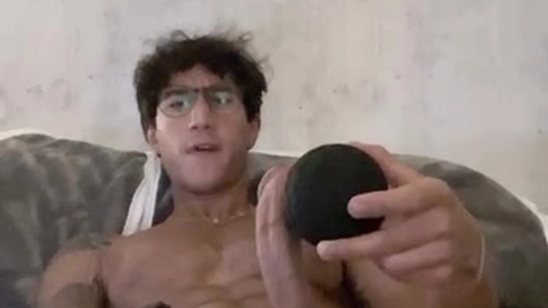 Evan Lamicella Jerks Off on Bed w Vibrating Ball