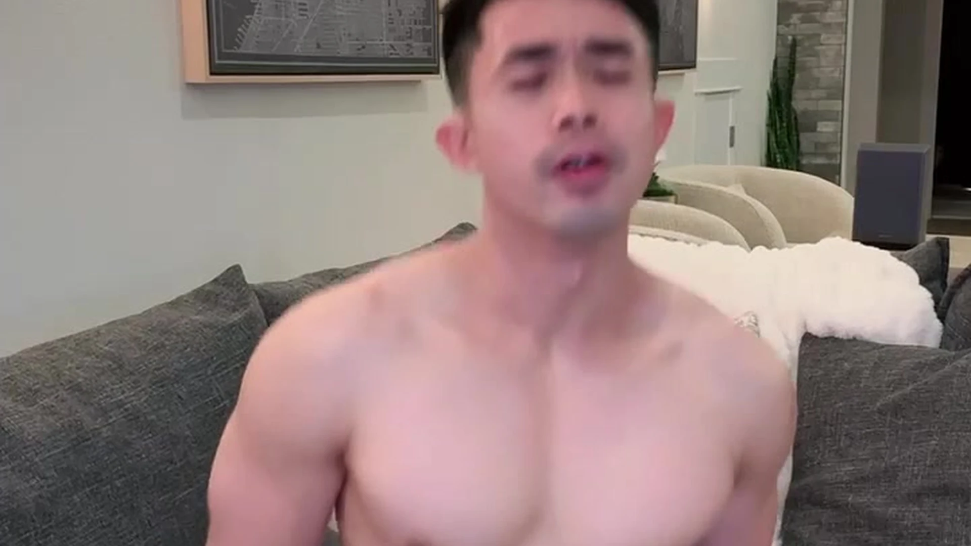 Finnegan Nguyen Finn Nguyen Dildo on the couch
