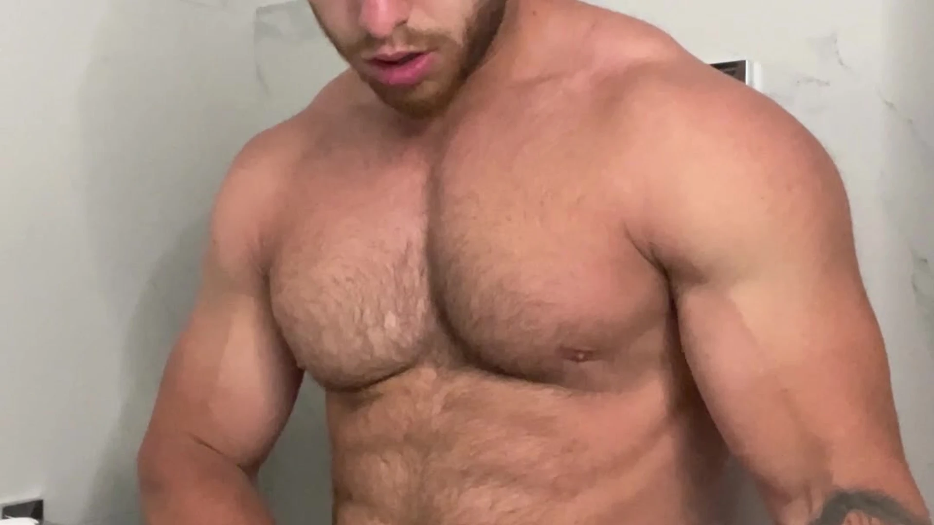 muscled playing with himself X-rated CreamyGorilla of
